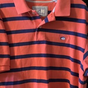 Southern Tide Vibrant Coral and Navy‎ Polo
